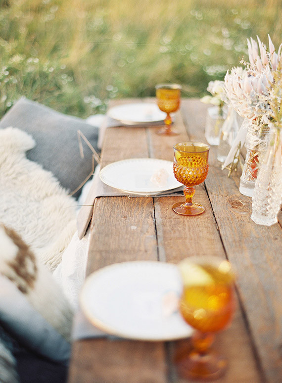 Bohemian ranch burnt orange glassware