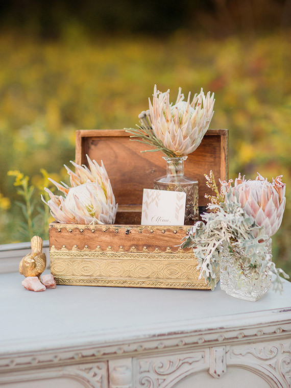 Pastel protea decor