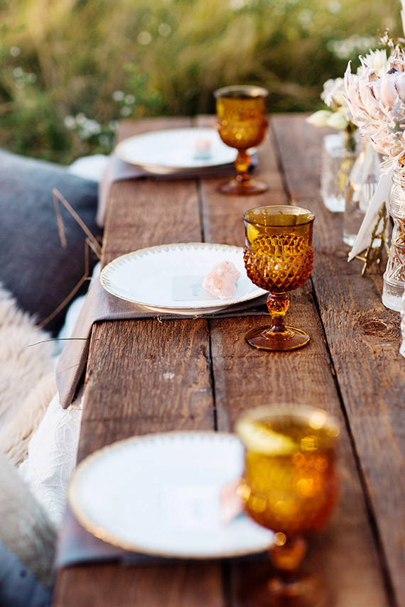 Bohemian ranch burnt orange glassware