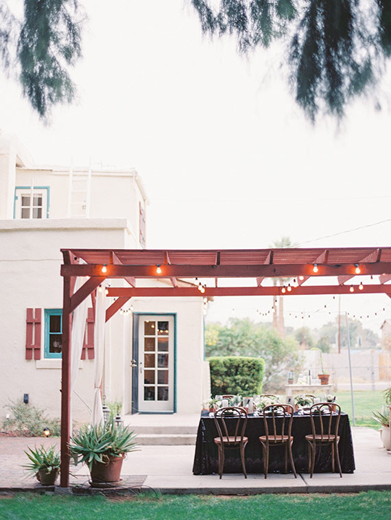 Backyard wedding reception
