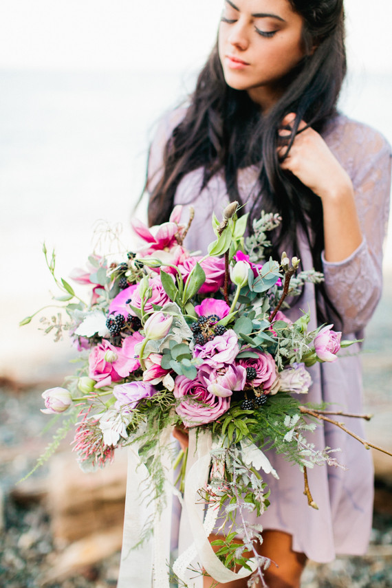 Purple bohemian inspired bouquet