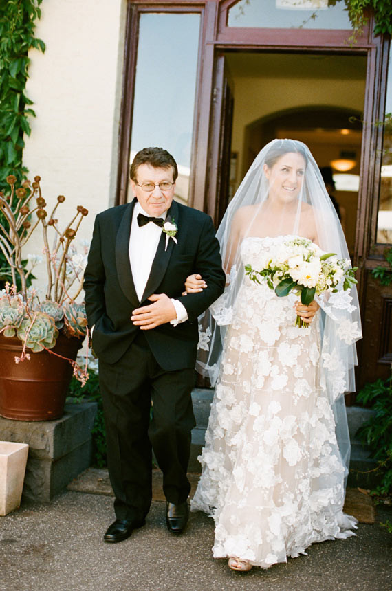 Bride walking down the aisle
