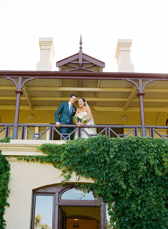 Terrace wedding portrait