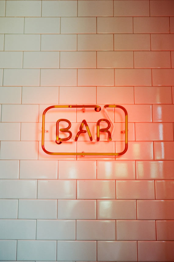 Red glowing bar sign