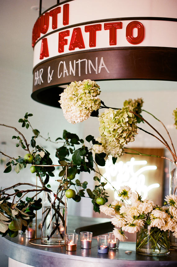 Wedding bar with florals