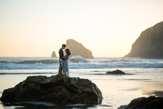 Oregon coast engagement photo