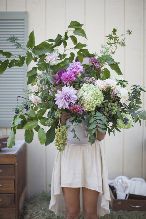 Purple and green florals