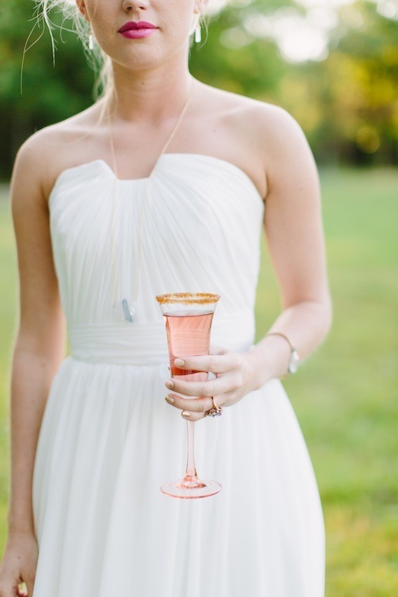 Bride with cocktail