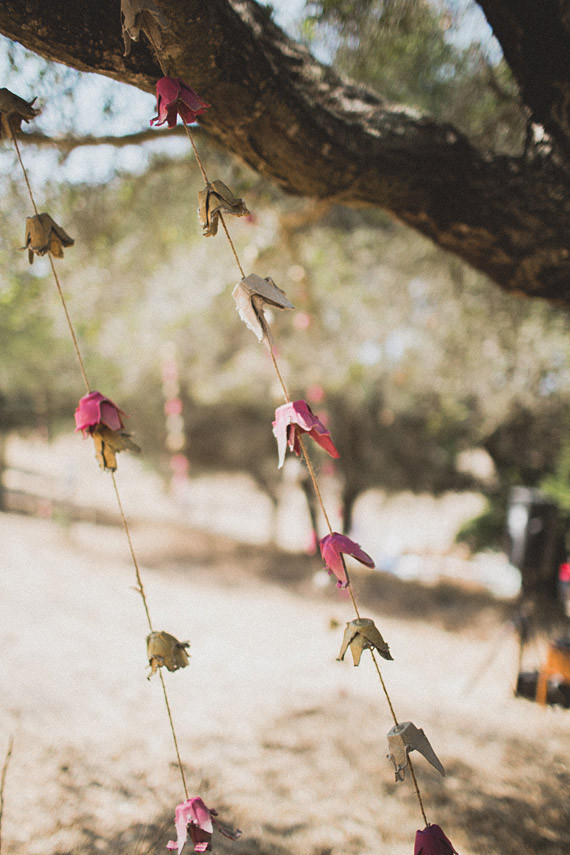 Pink and cream flower garland