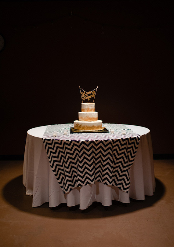 Navy, gold and black cake table