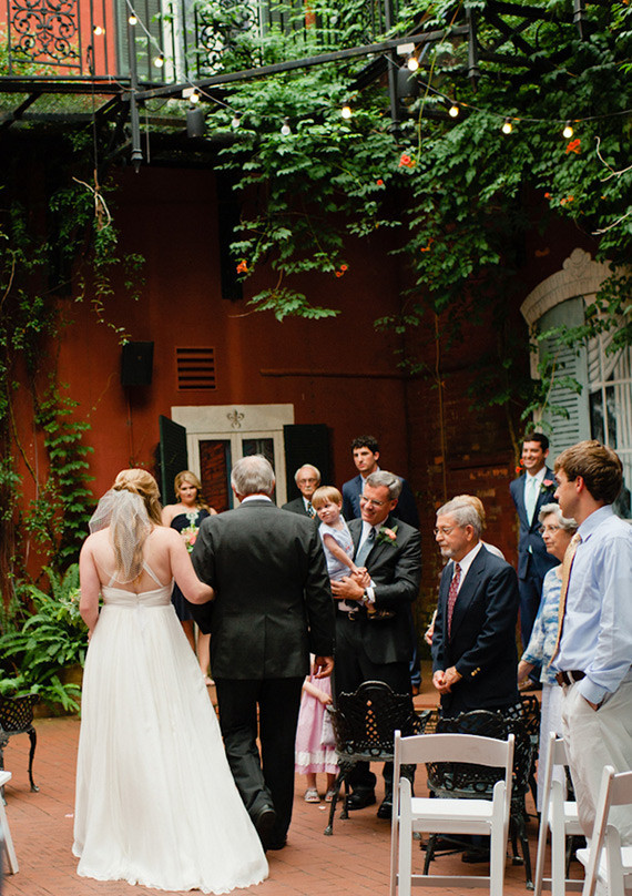 Bride walking down the aisle
