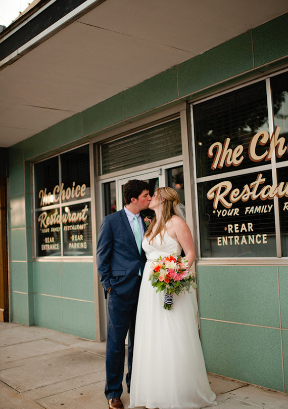 Diner wedding portrait