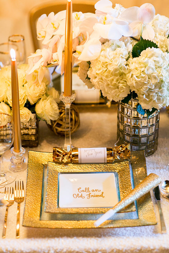 New Years gold place setting