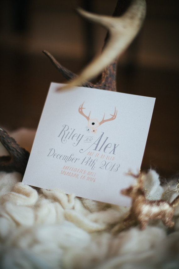 Rustic winter wedding invitation