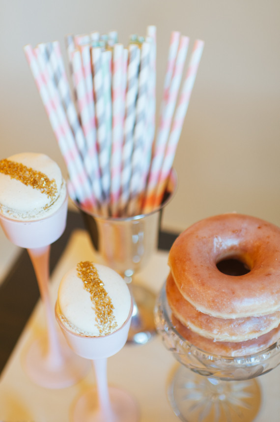 Dessert table with chevron straws Inspiration