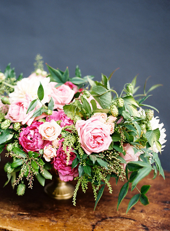 Pink and gold centerpiece