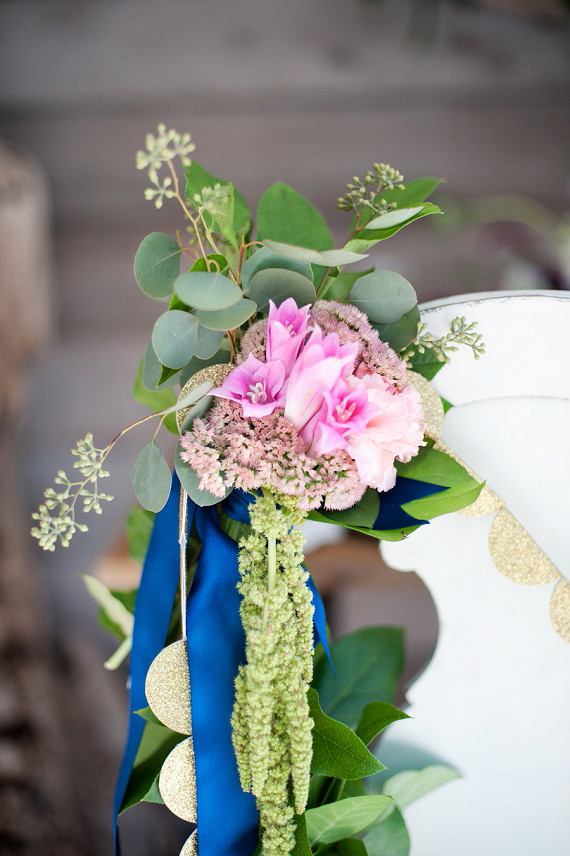 Pink and green flowers