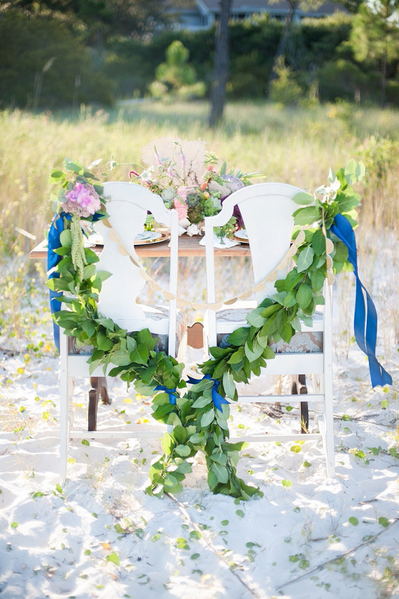 Nautical wedding chair decor