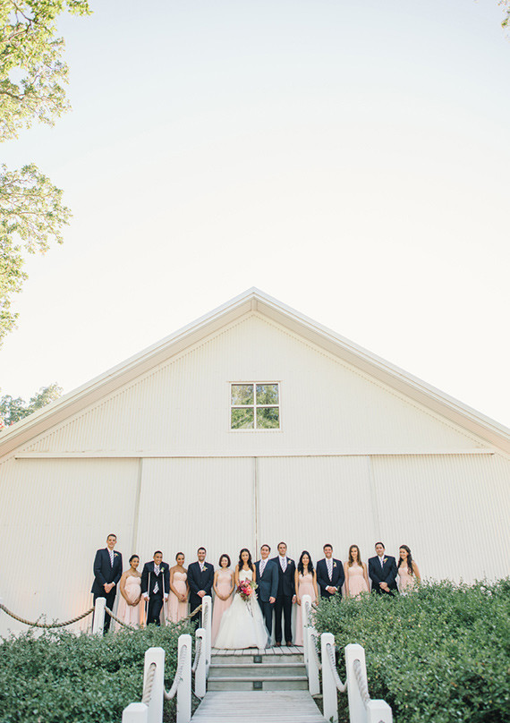 Modern ranch wedding party photos