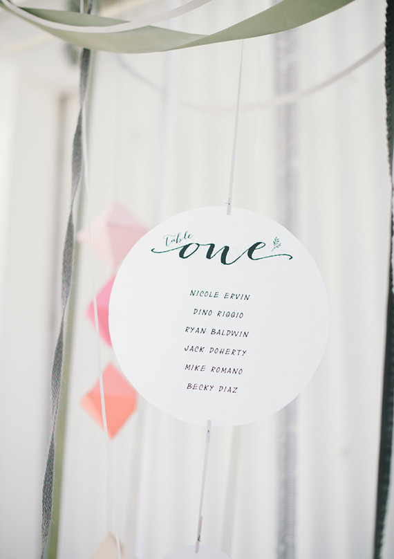 Geometric escort cards