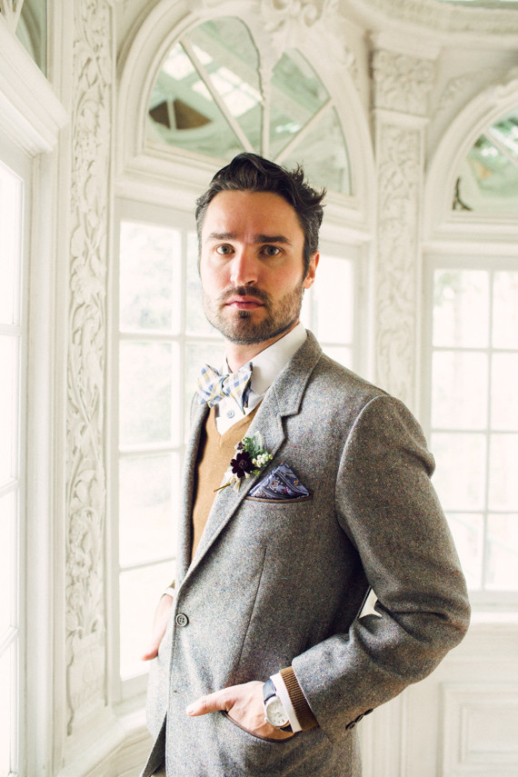 Groom in tweed jacket