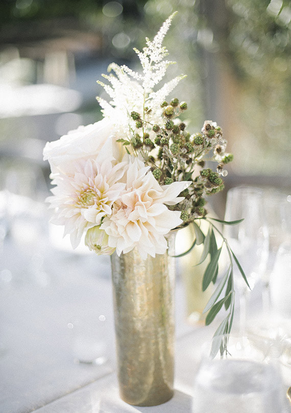 Delicate olive branch centerpiece