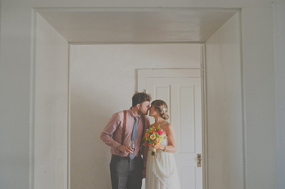 Indoor wedding portrait