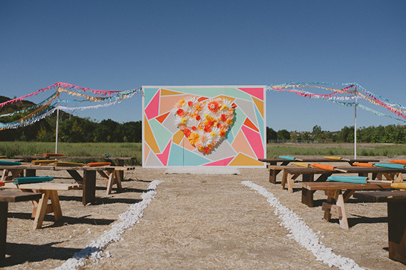 Modern mexican themed ceremony ceremony and backdrop