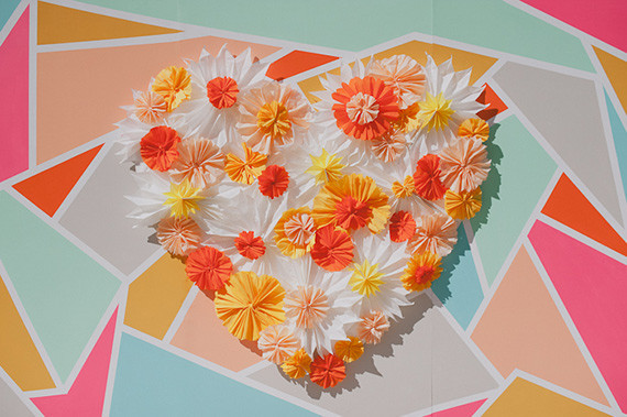 Modern mexican themed ceremony backdrop