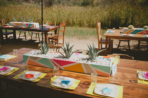 Modern Mexican wedding tablescape