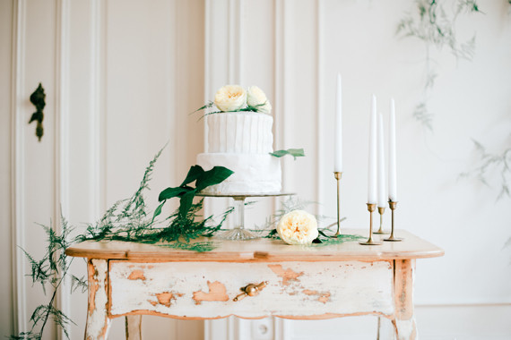 White wedding cake