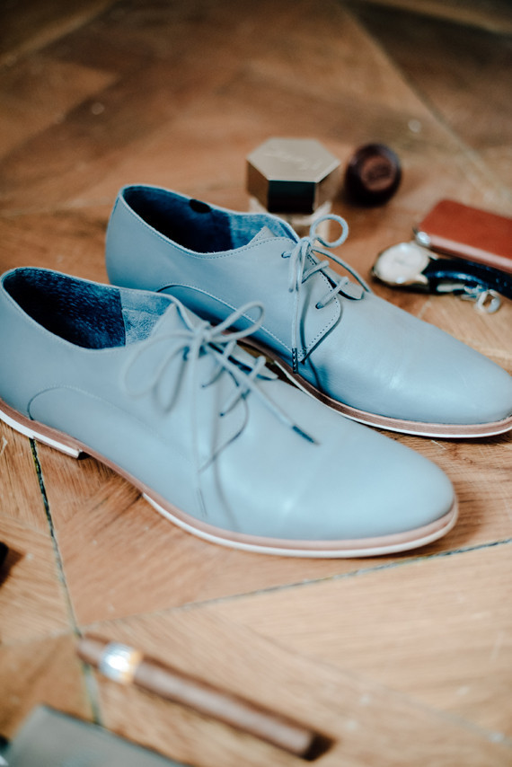 Blue grooms shoes