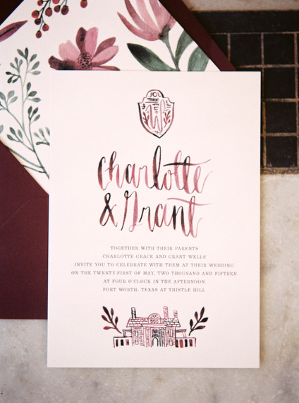 Marsala wedding invitations
