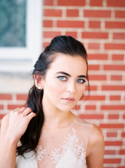 Low pony wedding hairstyle