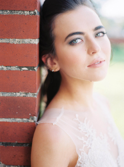 Low pony wedding hairstyle