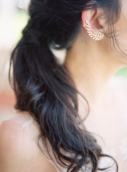 Low pony wedding hairstyle