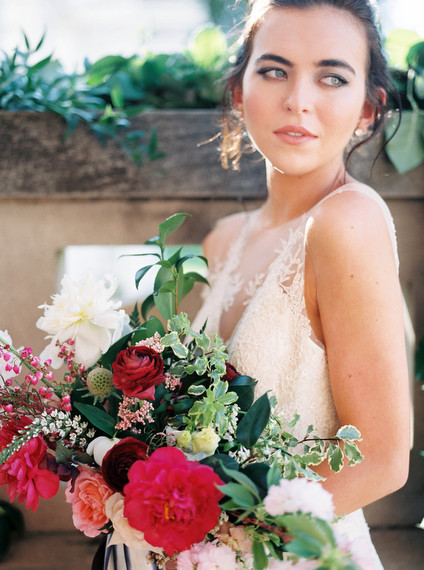Marsala and pink bridal bouquet