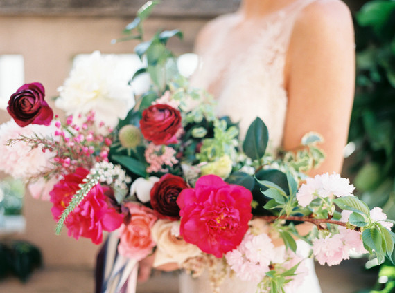 Marsala and pink bridal bouquet