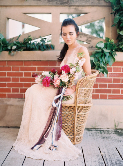 Marsala and pink bridal bouquet