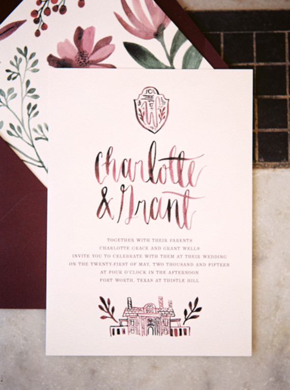 Marsala wedding invitations Inspiration