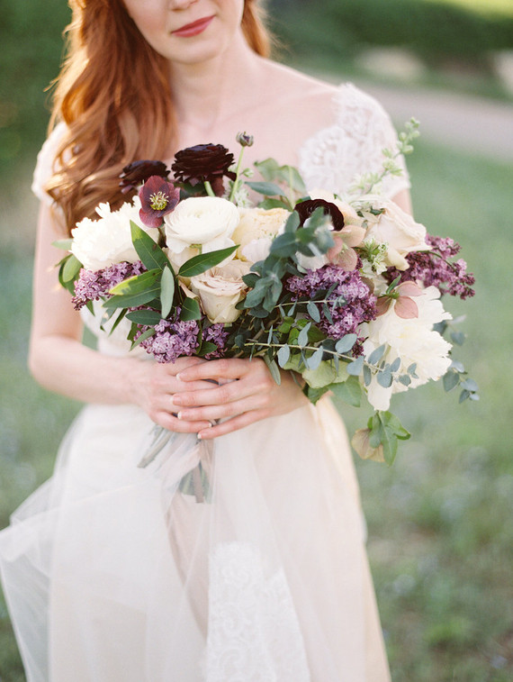 Purple and white bouquet