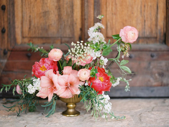 Pink peony floral arragnement