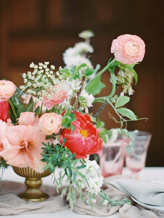 Pink peony floral arrangement Inspiration