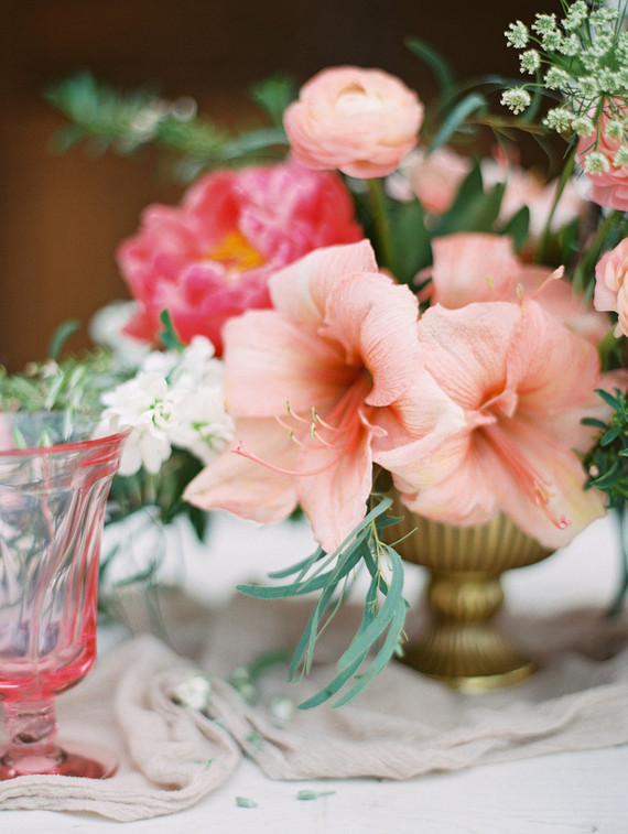 Pink peony floral arrangement