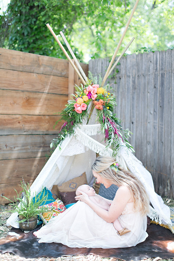 Boho baby shower on 100 Layer Cakelet