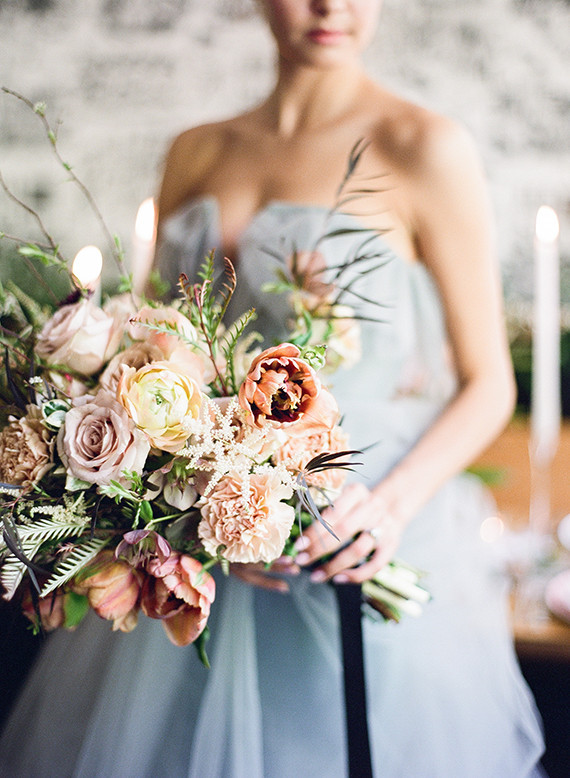 Blush and blue bouquet