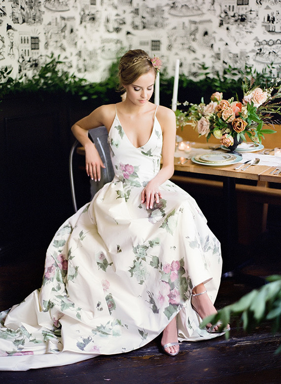 Floral reception dress