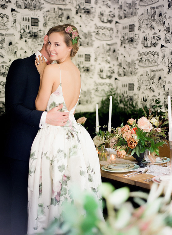 Floral reception dress