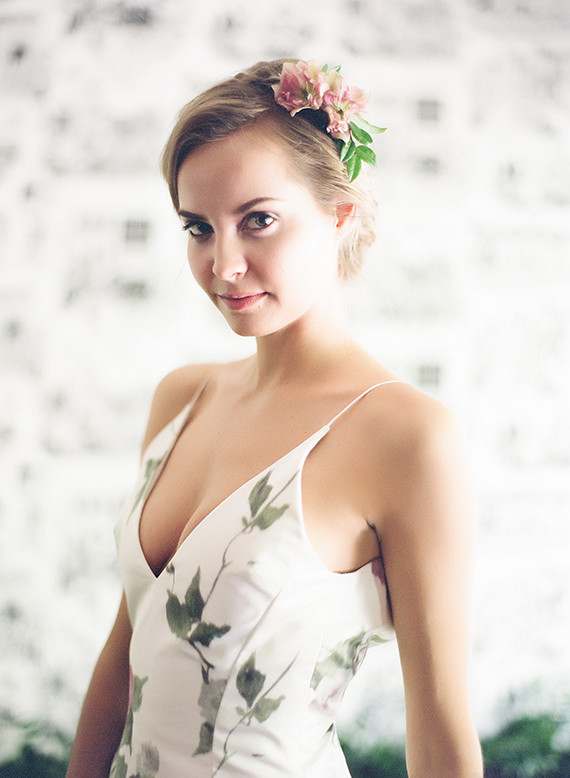 Floral reception dress