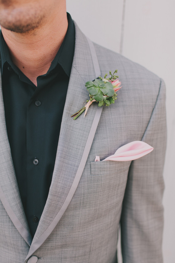 Grey groomsmen suit